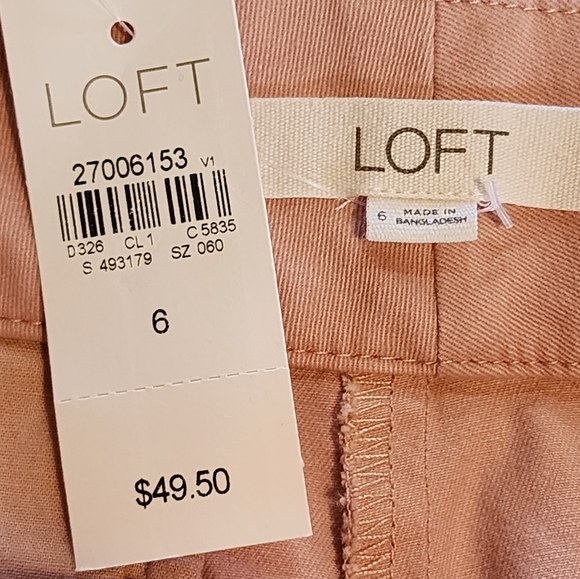 LOFT Riviera Scalloped Hem Shorts Pink Size 6 Cotton Blend Summer Casual - Picture 7 of 9